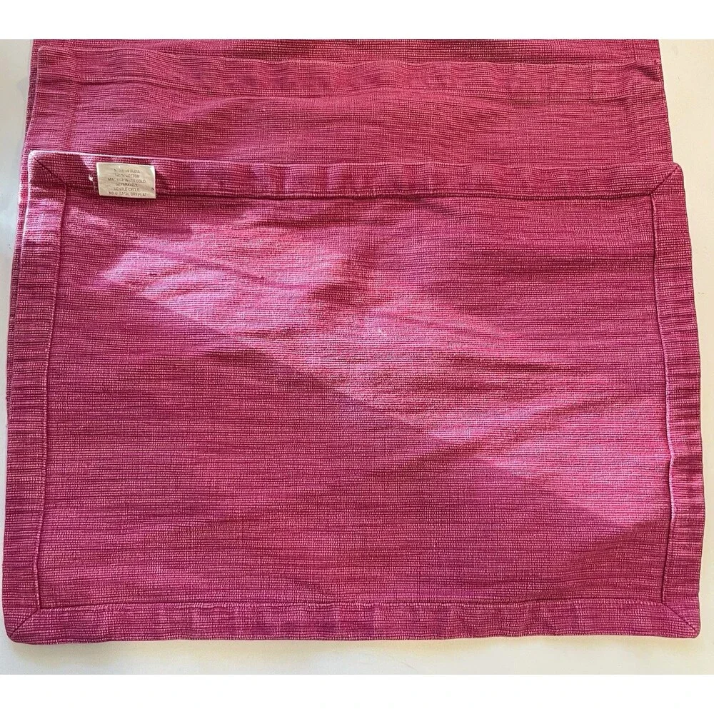 Crate & Barrel Lamont Placemat Raspberry Placemat Cotton Set of 6 18x12